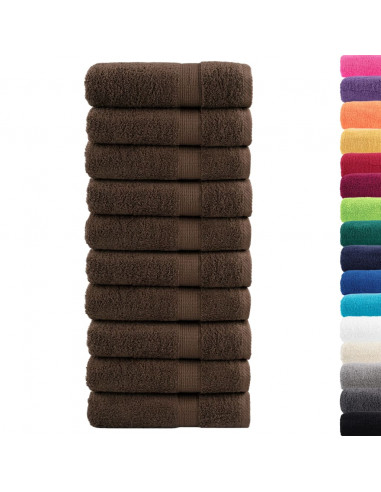 Asciugamani per Sauna 10 pz Grigi 50x100 cm 600gsm 100% Cotone