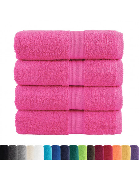 Asciugamani per Ospiti 4 pz Rosa 30x50 cm 600 gsm 100% Cotone