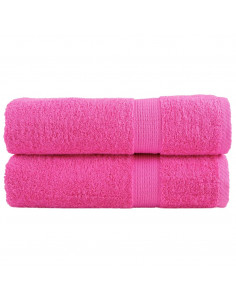 Asciugamani da Doccia 2 pz Rosa 70x140 cm 600g/m² 100% Cotone