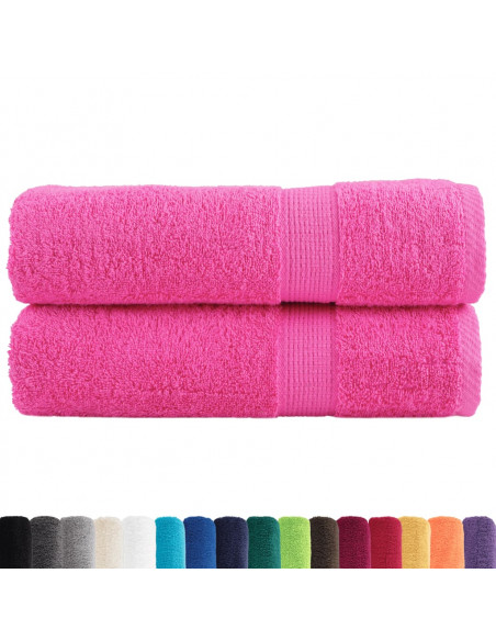 Asciugamani da Doccia 2 pz Rosa 70x140 cm 600g/m² 100% Cotone