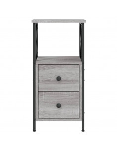 Comodini 2 pz Grigio Sonoma 34x35,5x70 cm in Legno Multistrato