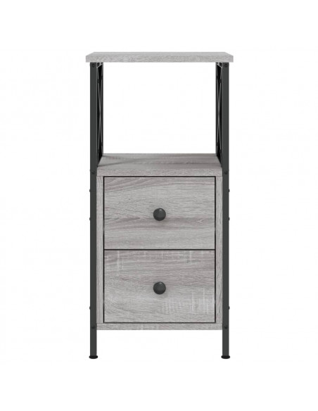 Comodini 2 pz Grigio Sonoma 34x35,5x70 cm in Legno Multistrato