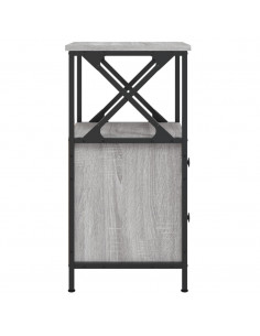 Comodini 2 pz Grigio Sonoma 34x35,5x70 cm in Legno Multistrato 2