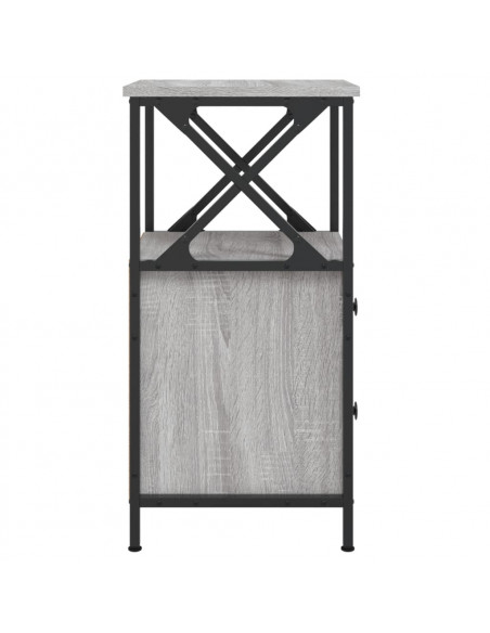 Comodini 2 pz Grigio Sonoma 34x35,5x70 cm in Legno Multistrato