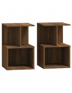 Comodini 2 pz Rovere Marrone 35x35x55 cm in Legno Multistrato