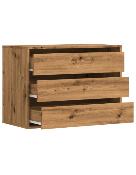 Cassettiera Angolare Rovere Artigianale 80x41x58cm Multistrato