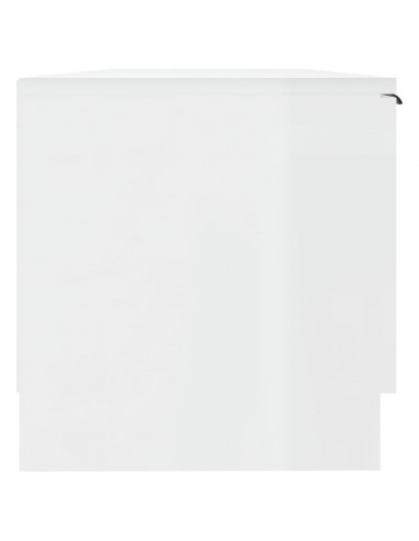 Mobile Porta TV Bianco Lucido 102x35x36,5 cm Legno Multistrato