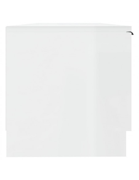Mobile Porta TV Bianco Lucido 102x35x36,5 cm Legno Multistrato