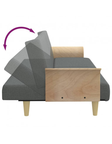 Divano Letto 2Posti Cuscini e Poggiapiedi Grigio Scuro Velluto