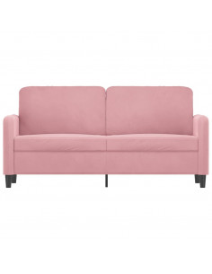 Divano a 2 Posti Rosa 140 cm in Velluto 2