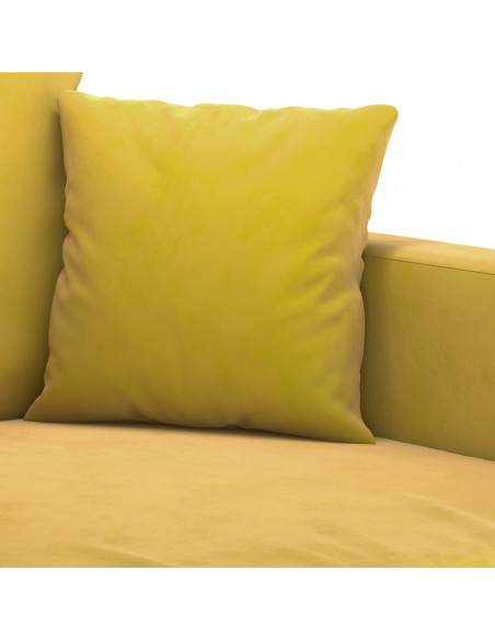 Set di Divani 3 pz con Cuscini giallo in Velluto