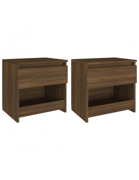 Comodini Rovere Marrone 2pz 40x30x39 cm Legno Ingegnerizzato