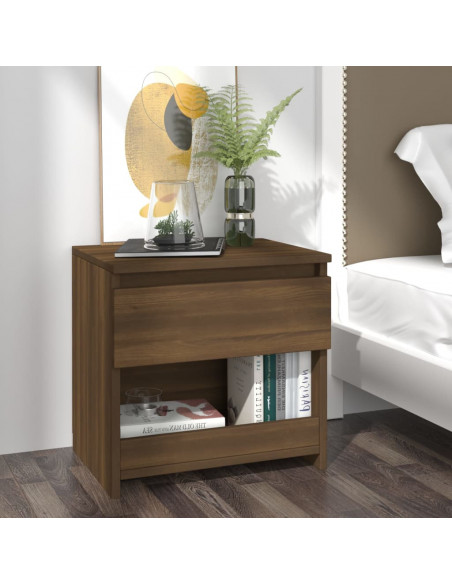 Comodini Rovere Marrone 2pz 40x30x39 cm Legno Ingegnerizzato