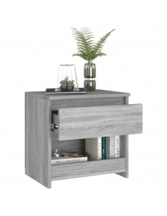 Comodino Rovere Grigio 40x30x39 cm Legno Ingegnerizzato 2