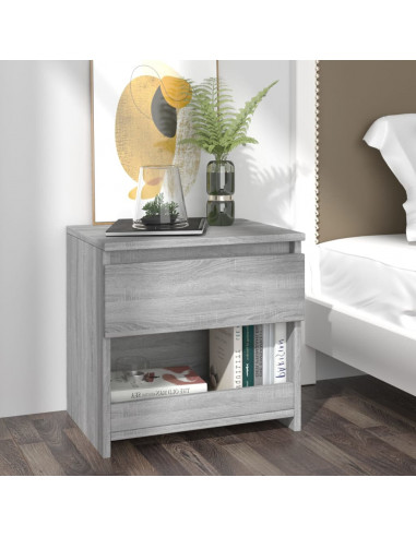 Comodini Rovere Grigio 2pz 40x30x39 cm Legno Ingegnerizzato