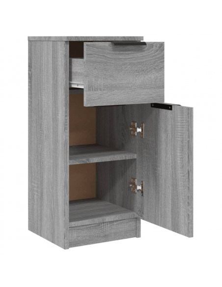 Credenze 2 pz Grigio Sonoma 30x30x70 cm in Legno Multistrato
