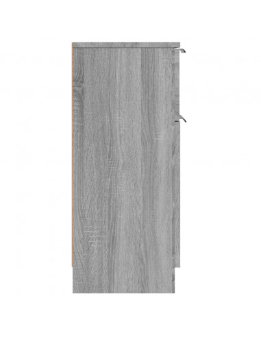 Credenze 2 pz Grigio Sonoma 30x30x70 cm in Legno Multistrato