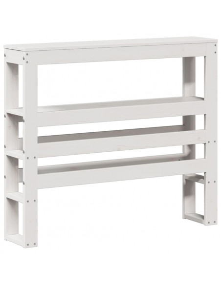 Giroletto senza Materasso Bianco 100x200 cm Legno Massello Pino