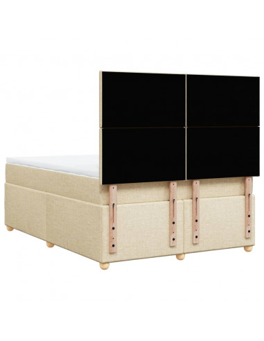 Giroletto a Molle con Materasso Crema 140x19 cm in Tessuto