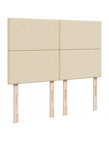 Giroletto a Molle con Materasso Crema 140x19 cm in Tessuto