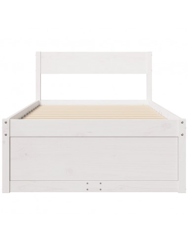 Giroletto senza Materasso Bianco 100x200 cm Legno Massello Pino