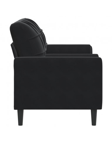 Divano a 2 Posti con Cuscini Nero 140 cm in Velluto