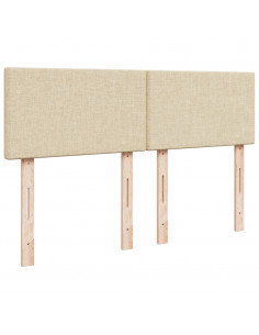 Giroletto a Molle con Materasso Crema 140x19 cm in Tessuto