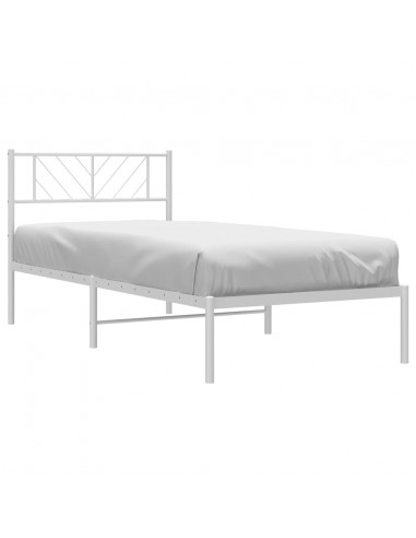 Giroletto senza Materaso con Testiera Metallo Bianco 75x190 cm