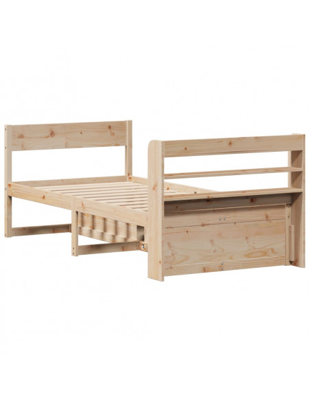 Letto senza Materasso 90x200 cm in Legno Massello di Pino