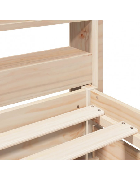 Letto senza Materasso 90x200 cm in Legno Massello di Pino