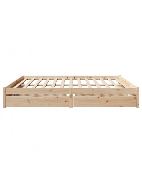 Letto senza Materasso 200x200 cm in Legno Massello di Pino