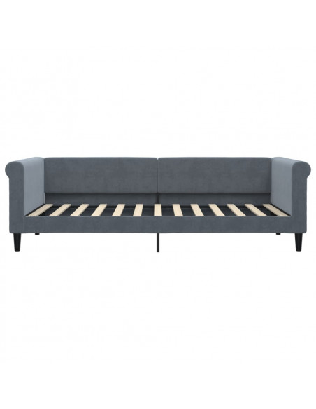 Letto da Giorno Grigio Scuro 90x200 cm in Velluto