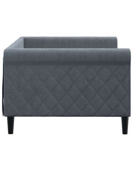 Letto da Giorno Grigio Scuro 90x200 cm in Velluto