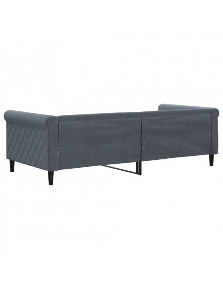 Letto da Giorno Grigio Scuro 90x200 cm in Velluto