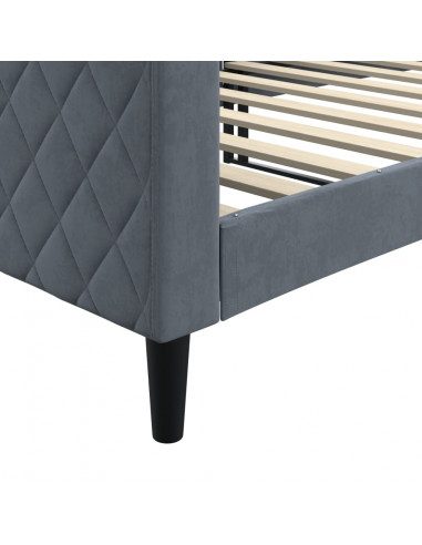 Letto da Giorno Grigio Scuro 90x200 cm in Velluto