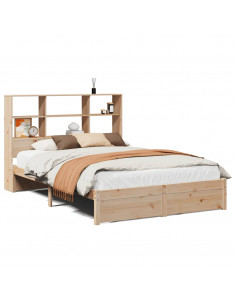Letto Libreria senza Materasso 160x200 cm in Legno di Pino