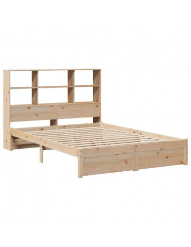 Letto Libreria senza Materasso 160x200 cm in Legno di Pino