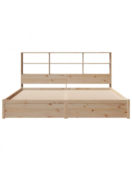 Letto Libreria senza Materasso 200x200 cm in Legno di Pino