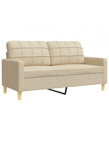 Set di Divani 2 pz Crema in Tessuto