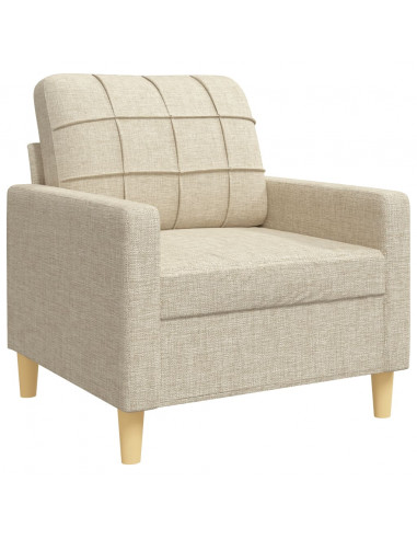 Set di Divani 3 pz Crema in Tessuto