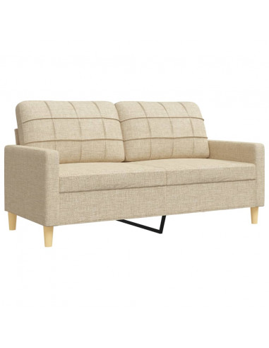 Set di Divani 3 pz Crema in Tessuto