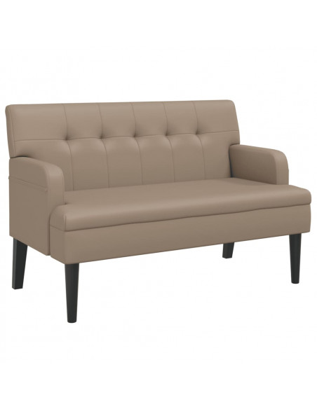 Panca con Schienale Cappuccino 112x65,5x75 cm in Similpelle