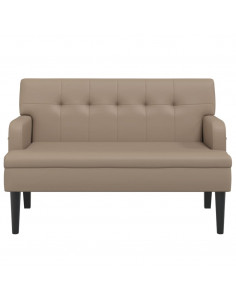 Panca con Schienale Cappuccino 112x65,5x75 cm in Similpelle 2