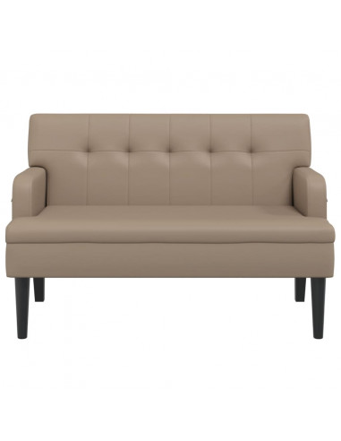 Panca con Schienale Cappuccino 112x65,5x75 cm in Similpelle