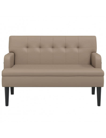 Panca con Schienale Cappuccino 112x65,5x75 cm in Similpelle