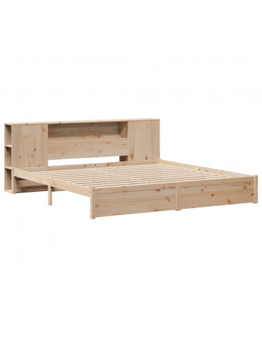 Letto Libreria senza Materasso 200x200 cm in Legno di Pino