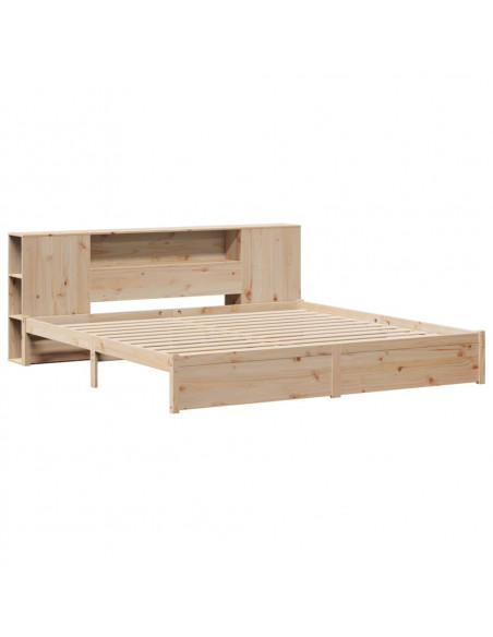 Letto Libreria senza Materasso 200x200 cm in Legno di Pino