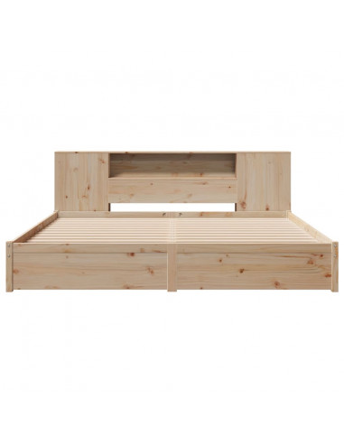 Letto Libreria senza Materasso 200x200 cm in Legno di Pino