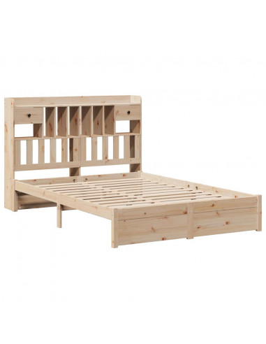 Letto Libreria senza Materasso 160x200 cm in Legno di Pino