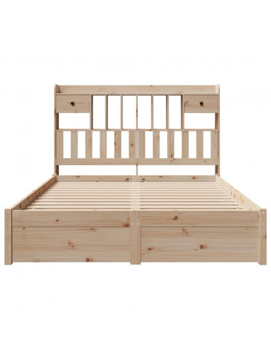 Letto Libreria senza Materasso 160x200 cm in Legno di Pino